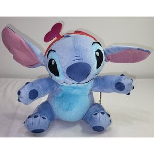 Disney Stitch Plush Valentine Hearts Headband Blue Just Play 1922KM01 Excellent